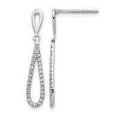14k White Gold 1/5 carat Lab Grown Diamond VS/SI+ G+ Complete Fashion Dangle Post Earrings